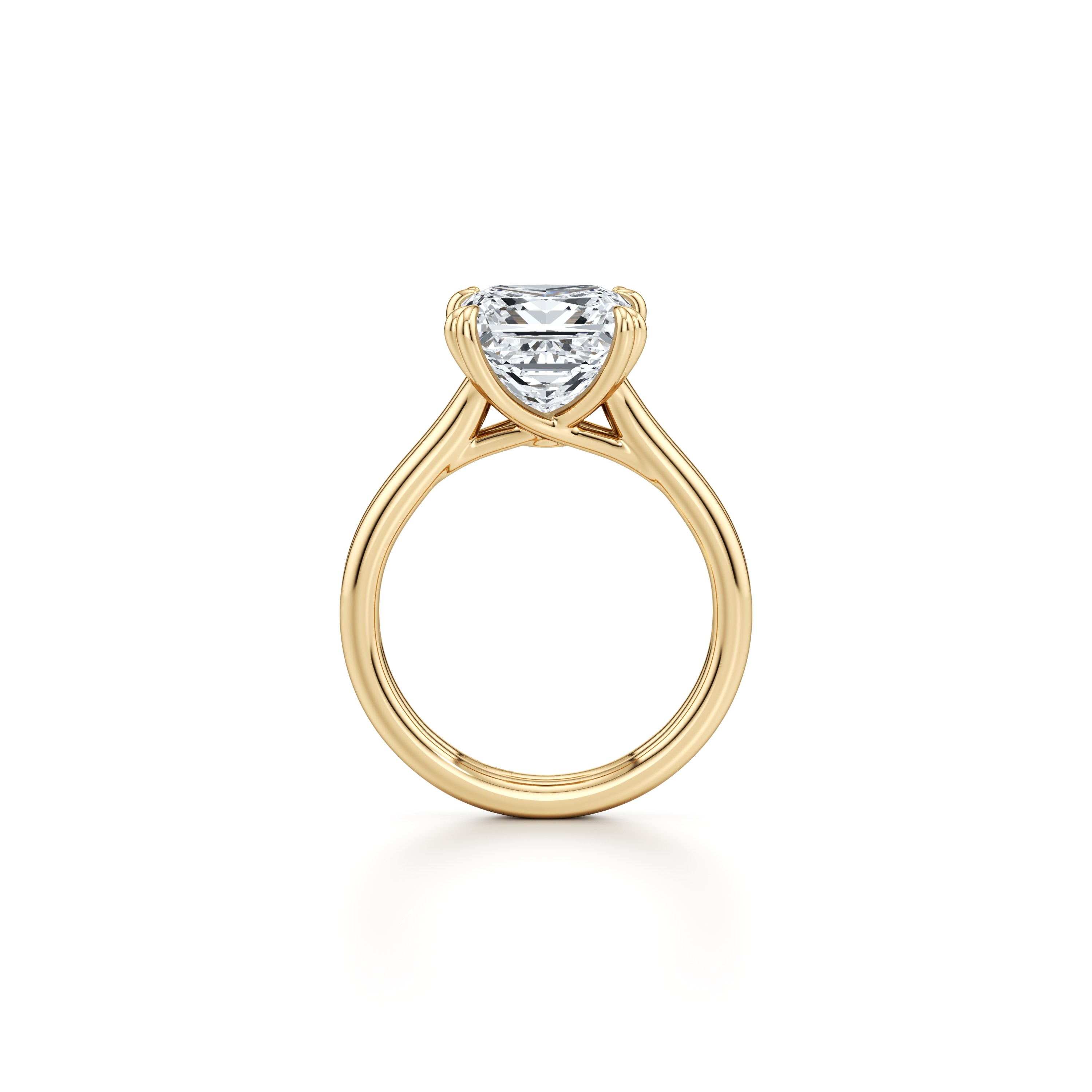 2.0 Carats Lab Grown Diamond Princess Shape F-VS1 Double Band Style Engagement Ring